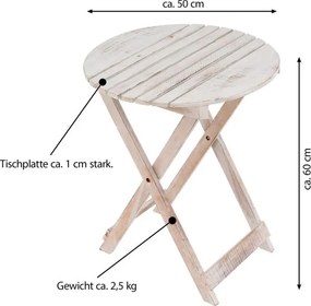DIVERO Kerti asztal összecsukható égetett 50 cm