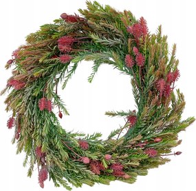 Művirág Koszorú Nád Karácsonyi Kompozíció Ajtóra 40CM