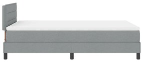 Box Spring Ágy Matraccal és LED Fénnyel Szürke 120x200 cm Szövet