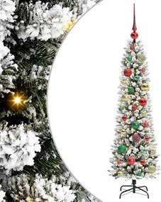 vidaXL Mű karácsonyfa 150 LED-del Fehér 120 cm PVC és Fém és Műanyag