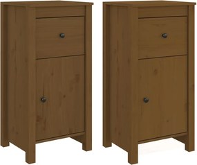 vidaXL 2 db mézbarna tömör fenyőfa tálalószekrény 40 x 35 x 80 cm