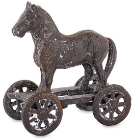 Dekoratív figura Ló fém barna 13,5x12,5x6,5cm