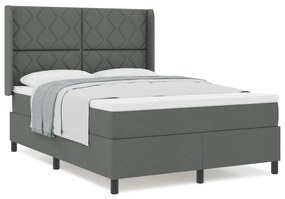 Boxspringágy matraccal Sötétszürke 140x190 cm Szövet