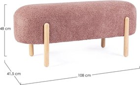 Terrakotta színű buklé párnázott pad Dayla – Bizzotto