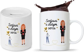 Főnöknek Bögre Persely Szett fényképes nyomtatással