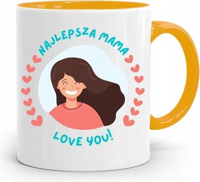 Sárga Bögre Ajándék A Legjobb Anyukának fényképes nyomattal