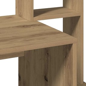 vidaXL kézműves tölgy szerelt fa íróasztal polcokkal 100x45x140 cm