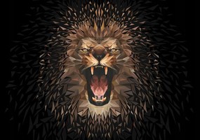 Fotótapéta Oroszlán Low Poly geometria természet vinil 368x254 +ragasztó