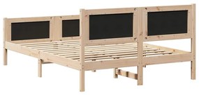 Ágykeret fejtámlával Tópszínű 150 x 200 cm Tömör fenyőfa