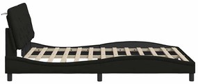 fekete szövet ágykeret LED-ekkel matrac nélkül 120x200 cm