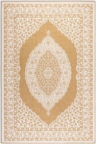 Teraszszőnyeg 160x230cm,sárga krémszínű kétoldalas lapos szövésű zsinóros