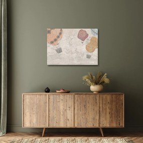 Kép - léggömbök a város felett , meleg tónusok (70x50 cm)