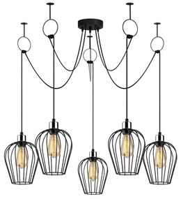 Csillár zsinóron TEL 5xE27/40W/230V pók