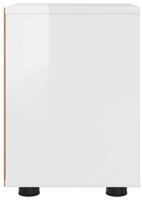 vidaXL Éjjeliszekrények 2 pcs Magas Fényű Fehér 30,5 x 30 x 43 cm