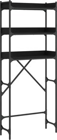 vidaXL fekete szerelt fa mosógéppolc 67 x 25 x 163 cm
