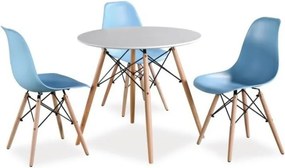 Étkezőasztal, fehér/bükk, GAMIN II NEW 80cm