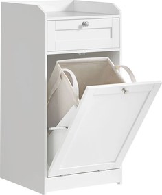 Fürdőszobai szekrény szennyestartóval, felhőfehér 40 x 40 x 80 cm