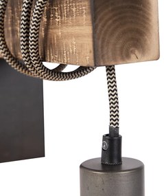 Ipari fali lámpa fekete fával - Gallow