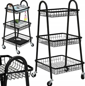 Polcos Fürdőszobai Szekrény Kerekes Fém Könyvespolc Három Szintes