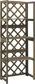 vidaXL szürke tömör fenyőfa lugasrács polcokkal 55 x 30 x 140 cm