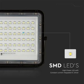 LED Kültéri napalemes reflektor LED/15W/3,2V IP65 6400K fekete + + távirányító