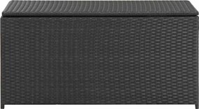 Fekete Polyrattan Kerti Tárolóláda 100 X 50 X 50 Cm