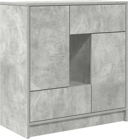 vidaXL betonszürke komód fiókokkal és ajtókkal 70,5x34x74,5 cm
