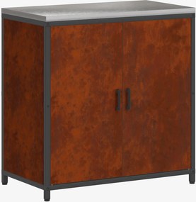 vidaXL Konyhai Tárolás polcokkal ajtóval Rozsdás 60 x 50 x 92 cm Acél