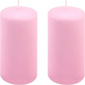 Gyertya készlet 15 cm Ø 7,5 cm 2 db rózsaszín