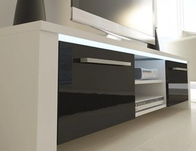TV asztal/szekrény Helix (fehér + fényes fekete). 780041