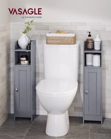 Keskeny fürdőszobai álló tárolószekrény 20x18x80cm, szürke