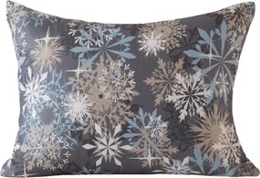 SNOWFLAKE kékesszürke mikroszálas párnahuzat 70x90 cm