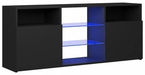 fekete TV-szekrény LED-lámpákkal 120 x 30 x 50 cm