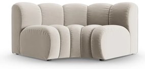 Krémszínű bársony kanapé modul (variálható sarok) Lupine – Micadoni