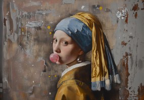 Fotótapéta - Modern lány gyönggyel (147x102 cm)