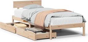 vidaXL tömör fenyőfa ágy matrac nélkül 90 x 200 cm
