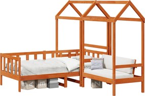 vidaXL Nappali Ágy Szett 3 pcs Viaszbarna Tömör fenyő
