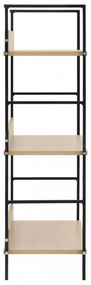 3 szintes tölgyszínű szerelt fa könyvespolc 60 x 27,6 x 90,5 cm