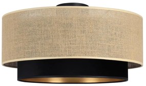Mennyezeti lámpa SARTA 1xE27/60W/230V Ø 45 cm fekete/juta