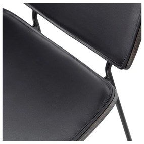 Fekete bőrutánzat étkezőszék szett 2 db-os Close In – WOOOD