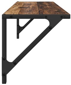 vidaXL Falpolcok polcokkal 2 pcs Öreg fa 80 x 25 x 25,5 cm Faanyag