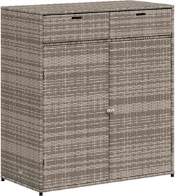 vidaXL szürke polyrattan kerti tárolószekrény 105 x 55 x 113 cm