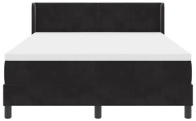 Box Spring Ágy Matrac Készlettel Fekete 140x200 cm Bársonyos