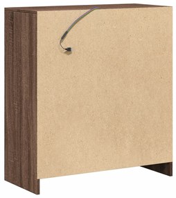 barna tölgy színű szerelt fa tálalószekrény LED-del 77x34x85 cm