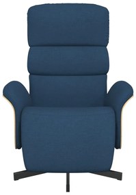 Kék szövet dönthető fotel lábtartóval