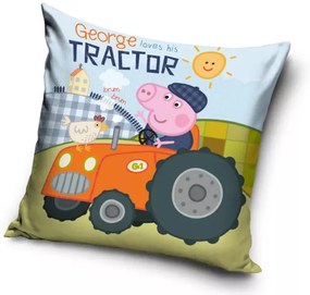 Peppa malac párnahuzat tractor 40x40cm (velúr)