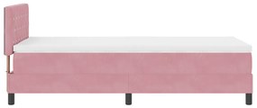 Box Spring Ágy Matraccal Rózsaszín 90x200 cm Bársony