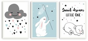 Gyerek kép készlet 3 db-os 35x50 cm Sweet Dreams Little One – Wallity