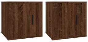 2 db barna tölgy falra szerelhető TV-szekrény 40x34,5x40 cm