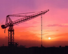 Poszter 50x40cm Esti hangulat az épületen